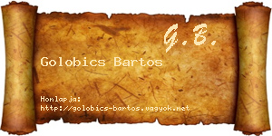 Golobics Bartos névjegykártya